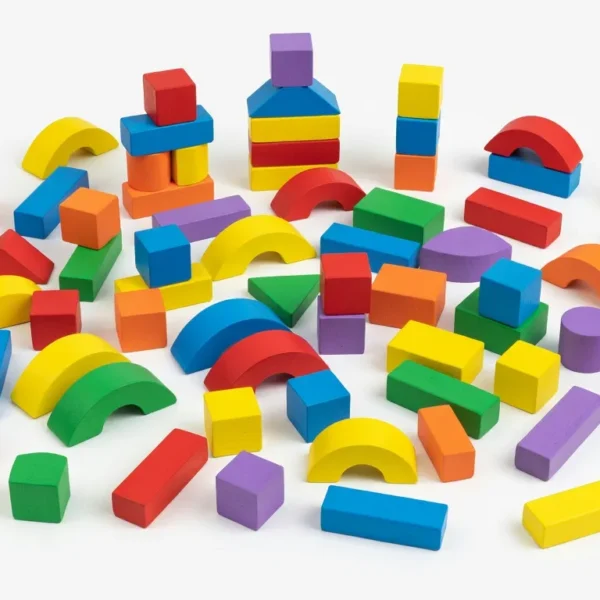 Mainan Edukasi Balok Kayu 100 Pcs - Wooden Building Blocks