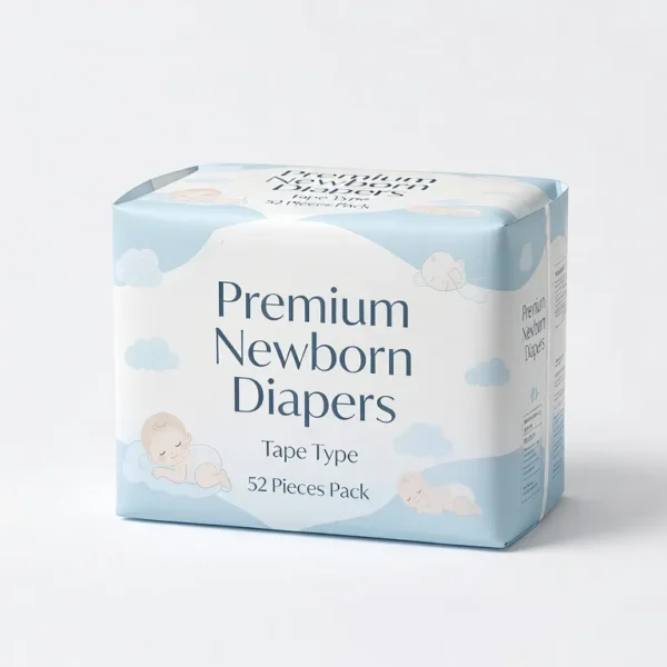 Popok Bayi Premium Tape Newborn 52 Pcs - Diaper Anti Ruam