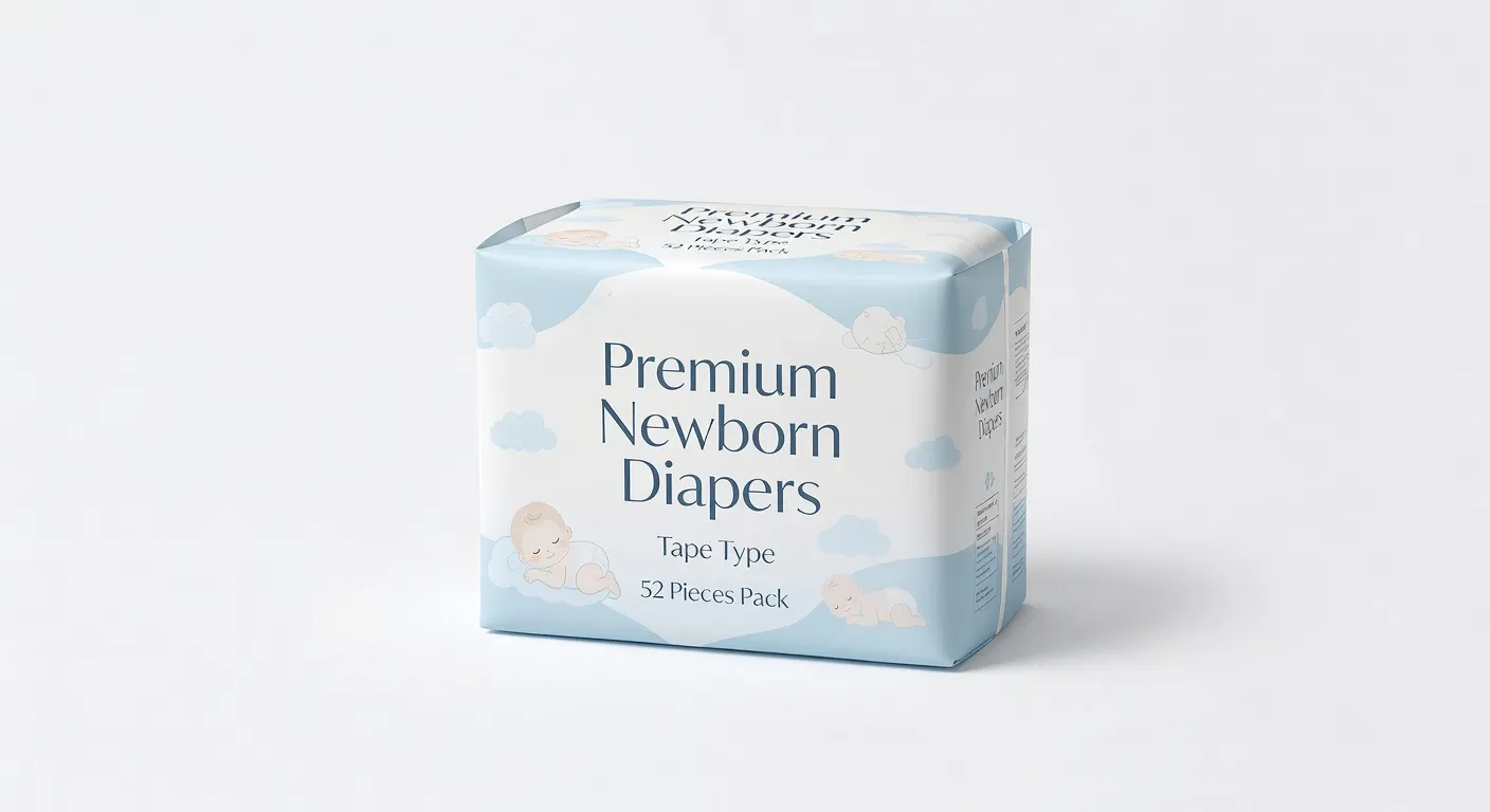 Popok Bayi Premium Tape Newborn 52 Pcs - Diaper Anti Ruam