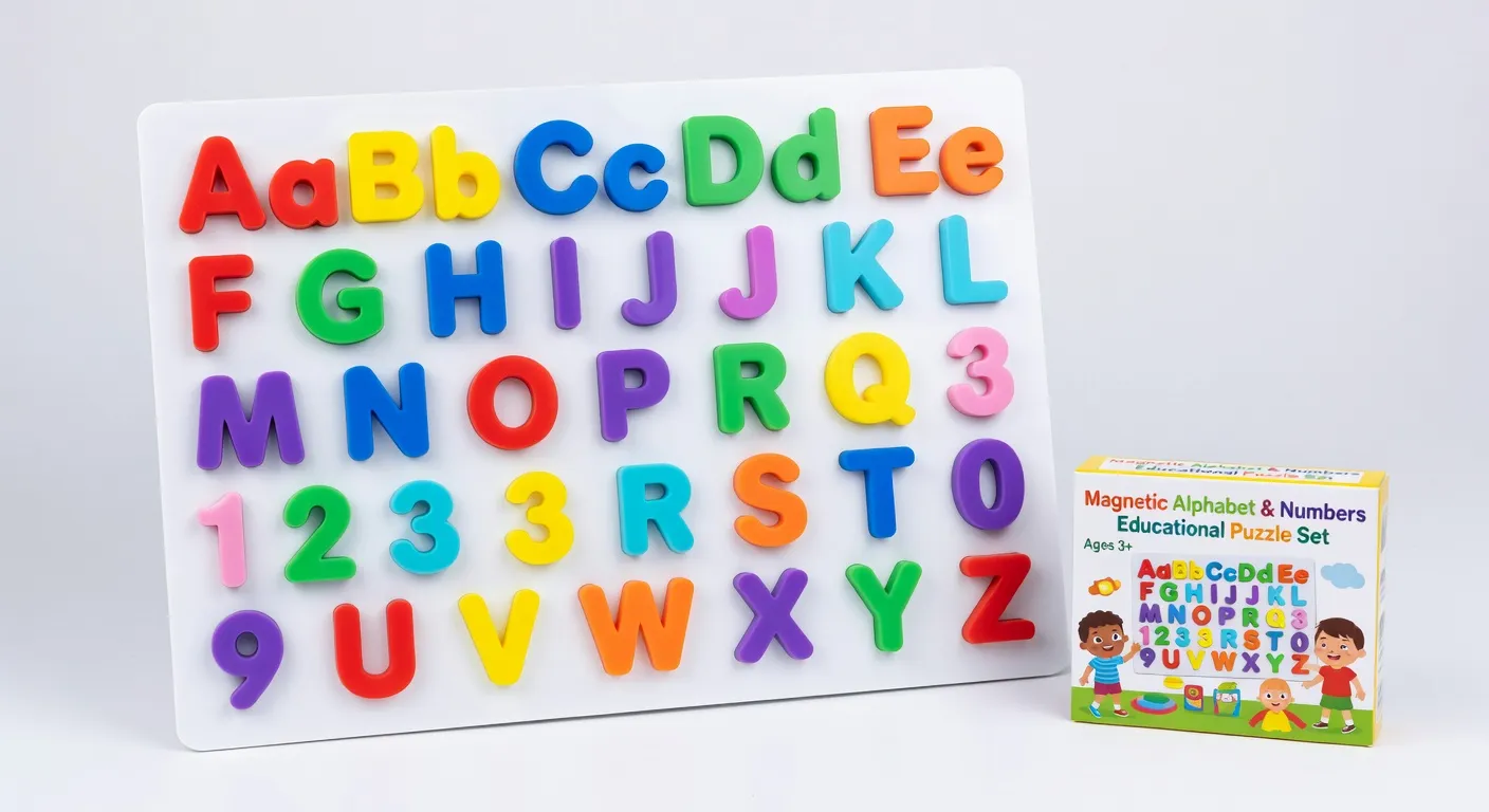 Puzzle Edukasi Huruf & Angka Magnetic - Mainan Belajar ABCDn